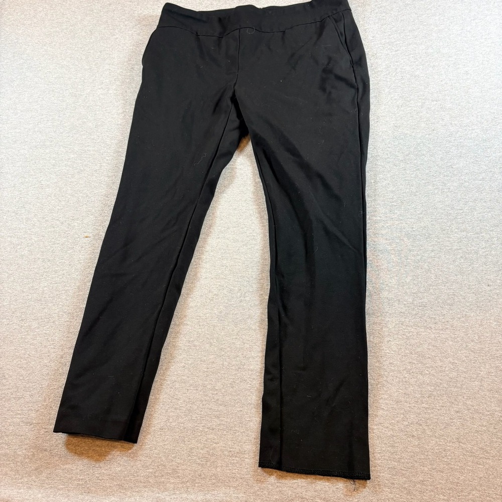 Dalia Dress Pants Womens Large Black Pull On Stretch Straight Leg Trousers